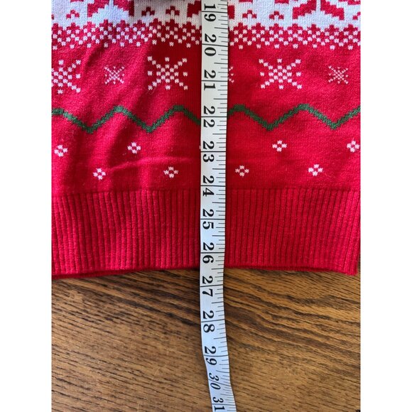 SpongeBob SquarePants Christmas Sweater Mens M Red White Snowflake Tree - Picture 5 of 6